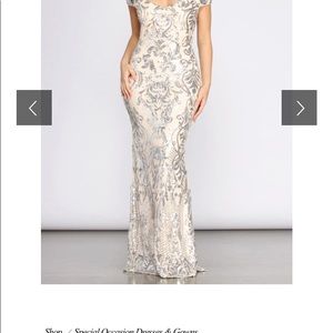 Gorgeous Windsor Silver Sequins Dress